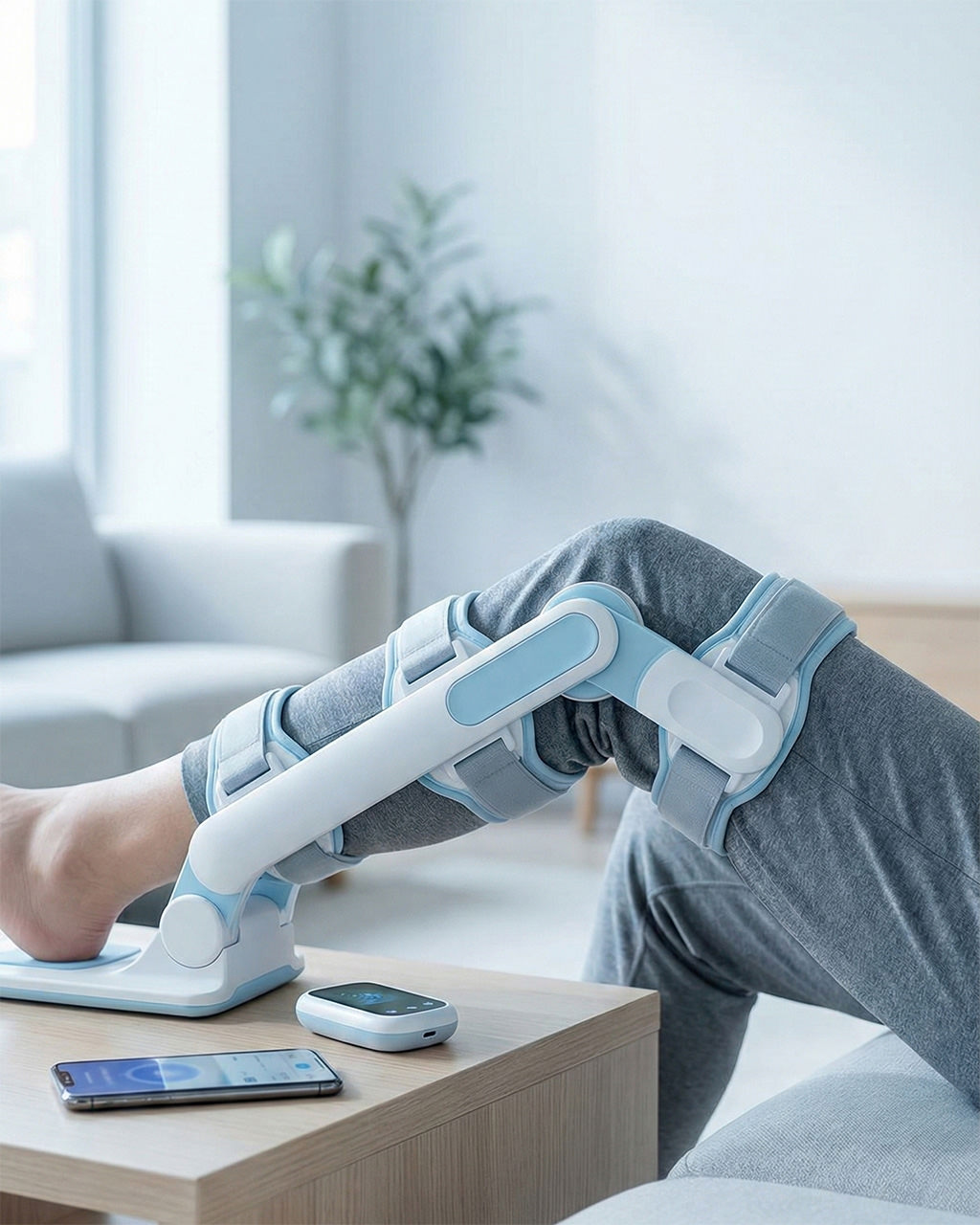 Przenośna szyna CPM rehabilitacja kolana